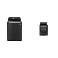 LG Energy Star STEAM 5.5CF Top Load Washer TurboWash3D And 7.3CF Electric Dryer TurboSteam - Black Stainless Steel -