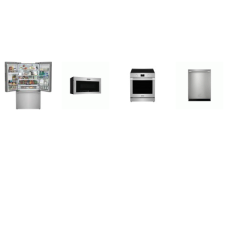 Frigidaire Professional 4 SMUDGE-PROOF STAINLESS : 30 Inch Slide-In Induction Range Convection Oven Air Fry, 1.9CF OTR MW Air Fry Convection, Dishwasher 45dBA 3 Racks, Counter-Depth French Door Refrigerator