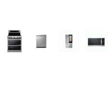 LG 4 STAINLESS APPLIANCE PKG: Electric Range Double Oven ProBake Convection, 1.8CF OTR MW, Dishwasher 48dB, 36 Inch Counter Depth Smart French Door Refrigerator InstaView Ice Maker 
