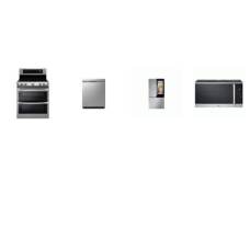 LG 4 STAINLESS APPLIANCE PKG: Electric Range Double Oven ProBake Convection, 1.8CF OTR MW, Dishwasher 48dB, 36 Inch Counter Depth Smart French Door Refrigerator InstaView Ice Maker 