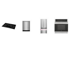 Frigidaire Gallery 4 Appliance Package: 30 Inch Induction Cooktop, 30 Inch Single Electric Wall Oven True Convection Temperature Probe Self-Cleaning, Fully Integrated Dishwasher 52 dBA OrbitClean, 1.9CF OTR MW 400 CFM, 30 inchW French Door Refrigerat