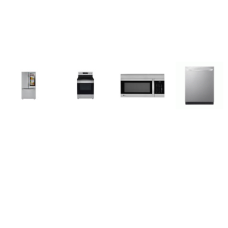 LG 4 STAINLESS STEEL PACKAGE: Smart Smooth Top Range 5 Elements Oven, TrueSteam Dishwasher 46 dBA Stainless Interior 3rd Rack ENERGY STAR, 1.7CF OTR MW 300CFM,  27 cu. ft. InstaView French Door-in-Door Refrigerator Ice Maker