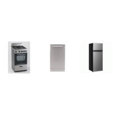 AVANTI APT SIZE 3 STAINLESS STEEL APPLIANCE PKG : 18" DISHWASHER, 20" GAS RANGE OVEN, 21" 7.5CF Top Freezer Refrigerator 