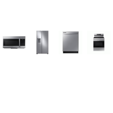 Samsung 4 STAINLESS : Smoothtop Range Convection Oven Air Fry, 1.7cf OTR MW, Dishwasher 53DBA, 36 inch Counter Depth Side by Side Refrigerator EXT WD