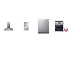 LG 4 STAINLESS : Slide-In Electric Smart Range Oven Air Fry InstaView, Wall Mount Range Hood 5 Speed 600 CFM, Dishwasher 42 dBA, Counter-Depth MAX French Door Refrigerator Four Types of Ice