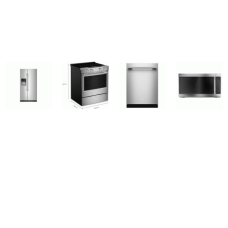 Kitchenaid 4 Stainless : Slide-In Electric Range Convection Oven Air Fry, 2.1CF OTR MW 400CFM, 41DBA Dishwasher 3Third Level Jet Rack, Counter-Depth Side-by-Side Refrigerator EXT WD
