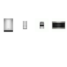 Maytag 4 STAINLESS : Gas Range Convection Oven Air Fry, OTR Microwave Non-Stick Interior, Dishwasher 51 dBA, 36 Inch Wide French Door Bottom Mount Refrigerator Interior WD