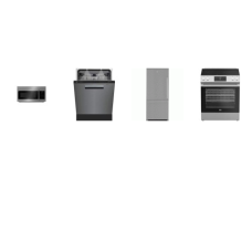 beko 4 stainless : Slide-In Electric Range Oven, 1.6 OTR MW 300 CFM, 39 dBA Dishwasher STAINLESS INTERIOR, 30 Inch Counter-Depth Bottom Mount LEFT HING Refrigerator W/ICE MAKER