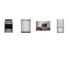 Kitchenaid 4 Stainless : Glass Electric Range True Convection Oven, Flush Built-In Design OTR MW 400 CFM, 47 DBA Dishwasher, 25 Cu. Ft. 36-Width Standard Depth French Door Refrigerator Internal Water Disp