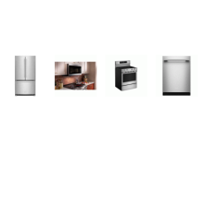 Kitchenaid 4 Stainless : Electric Range Convection Oven Air Fry,  1.9CF OTR MW 400 CFM, 47 DBA Dishwasher Stainless Interior, French Door Refrigerator Interior Dispense