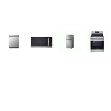 LG 4 STAINLESS : Gas Smart Range Convection Air Fry OVEN, 1.7CF OTR MW 300CFM, Dishwasher 50 dBA Stainless Interior ENERGY STAR, 28 Inch Freestanding Top Freezer Refrigerator 