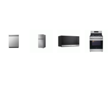 LG 4 STAINLESS : Gas Smart Range Convection Air Fry OVEN, 1.6CF OTR MW 300CFM, Dishwasher 50 dBA Stainless Interior ENERGY STAR, 28 Inch Freestanding Top Freezer Refrigerator 