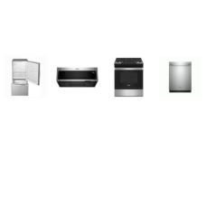 Whirlpool 4 Stainless : Slide In Gas Range Oven Self Clean, Low Profile Microwave Hood 400 CFM, 51dBA 3rd Rack Dishwasher, 30"W Bottom-Freezer Refrigerator W/Ice Maker