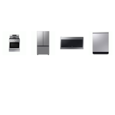 Samsung 4 STAINLESS : GAS RANGE CONVECTION AIRFRY, 2.1CF MW, 38 dBA Dishwasher, 36 Inch Counter-Depth French Door Refrigerator AutoFill Water Pitcher