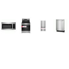 Frigidaire 4 Stainless : SMOOTHTOP ELECTRIC RANGE Convection Air Fry Self Clean OVEN, 1.8CF OTR MW, Dishwasher 51dBA, 30 Inch Bottom Freezer Refrigerator Ice Maker Internal Water Dispenser