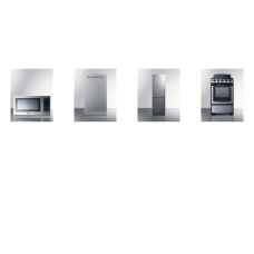 Summit 4 APT SIZE STAINLESS LOOK : 20" ELECTRIC RANGE OVEN, 18" DISHWASHER, MIROWAVE, 24 Inch Counter-Depth Bottom Freezer Refrigerator