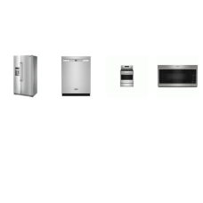 Maytag 4 FINGERPRINT RESISTANT STAINLESS : 30-Inch Wide Gas Range With No Preheat Air Fry and Air Baking, Counter Depth Side-by-Side Refrigerator External Water Ice Dispenser, OTR MW, 50 dB DW