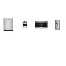 Maytag 4 FINGERPRINT RESISTANT STAINLESS : Gas Range Convection Oven Air Fry , Counter Depth Side-by-Side Refrigerator External Water Ice Dispenser, OTR MW, 50 dB DW