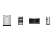Maytag 4 FINGERPRINT RESISTANT STAINLESS : Gas Range Convection Oven Air Fry , Counter Depth Side-by-Side Refrigerator External Water Ice Dispenser, OTR MW, 50 dB DW