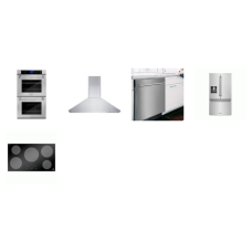 ZLINE 5 STAINLESS : French Door Refrigerator W/WD, 40 dBA Dishwasher, 36" Induction Cooktop, 36" Wall Mount Range Hood, 30 Inch Professional Double Electric Wall Oven True Convection 