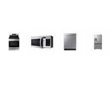 Samsung 4 STAINLESS STEEL PKG: GAS RANGE OVEN Air Fry & Convection, OTR MW, 51dBA 3RD RACK DISHWASHER , Counter Depth French Door Refrigerator EXT WD
