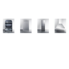 Summit 4 APT SIZE STAINLESS : 24" ELECTRIC RANGE OVEN, 18" DISHWASHER, 24" HOOD, 24 Inch Counter-Depth Bottom Freezer Refrigerator