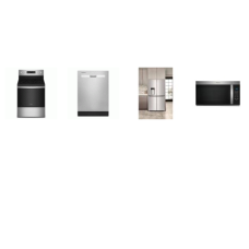 Whirlpool 4 Fingerprint Resistant Stainless : Electric Range Convection Self-Cleaning Oven Air Fry, OTR MW, Dishwasher 55dBA, 36 Inch Counter-Depth French 4-Door Refrigerator EXT WD