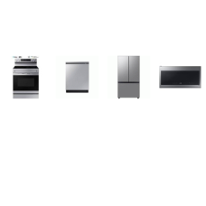 SAMSUNG 4 STAINLESS : COVENCTION RANGE SMOOTHTOP RANGE, 2.1CF OTR MW, 42 dBA DW, Counter-Depth French Door Refrigerator AutoFill Water Pitcher