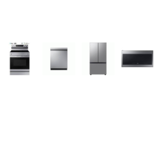 SAMSUNG 4 STAINLESS : COVENCTION RANGE SMOOTHTOP RANGE, 2.1CF OTR MW, 46dBA DW, Counter-Depth French Door Refrigerator AutoFill Water Pitcher
