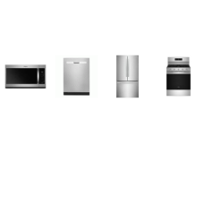 Whirlpool 4 STAINLESS :Gas Range Self Clean Convection Oven No Preheat Air Fry, 1.9 OTR Microwave , 3rd Rack 51 dBA Dishwasher, 36 inchW Counter Depth French Door Refrigerator Ice Maker Interior Water Dispenser 