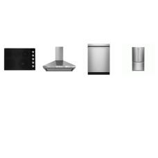 Kitchenaid 4 Stainless : 30 inch Electric Cooktop 5 Elements, Canopy Hood 400 CFM, 47 dBA DW, Counter-Depth French Door Refrigerator Internal WD