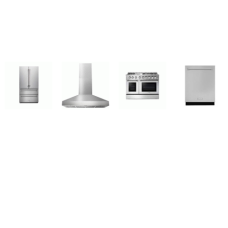 Thor Kitchen 4 Stainless : 48" GAS RANGE DUAL OVEN, 800 CFM HOOD, 49 dB DW, COUNTER DEPTH FRENCH 4-DR REF