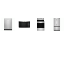 Whirlpool 4 Fingerprint Resistant Stainless Steel : OTR MW, 3rd Rack 51 dBA Dishwasher, 31CF French Door Bottom Mount Refrigerator ICE MAKER, ELECRIC RANGE OVEN  Air Fry Air Baking Self Clean
