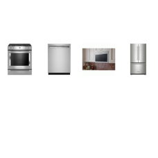 Kitchenaid 4 Stainless : SLIDE IN GAS RANGE, Flush Built-In Design OTR MW 400 CFM, 47 dB DW,Counter-Depth French Door Refrigerator Interior Dispense