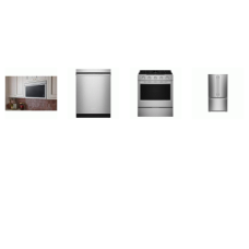 Kitchenaid 4 Stainless : Gas Slide-In Range True Convection Oven Air Fry, Flush Built-In Design OTR MW 400 CFM, 41 DBA Dishwasher, Counter-Depth French Door Refrigerator Interior Dispense