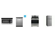 Element 4 STAINLESS : 5.2 Cu. Ft. 30” Gas Range, 1.6 cu. ft. Over-the-Range Microwave, 54 dB Dishwasher ENERGY STAR, 27.6"W 16 cu. ft. Top Freezer Refrigerator