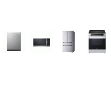 LG 4 STAINLESS ; Slide-In Induction Range Convection Air Fry, TrueSteam Dishwasher 46 dBA, 1.8CF OTR MW, Smart 4-Door French Door Refrigerator 29.6 Cu. Ft. Full-Convert Drawer Internal Water Dispenser Ice Maker 