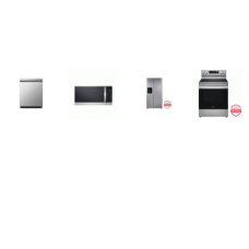 LG 4 STAINLESS PKG : SMOTHTOP RANGE ProBake Convection OVEN Air Fry, 1.8CF OTR MW, 50dB Dishwasher , SIDE BY SIDE FRDIGE WD