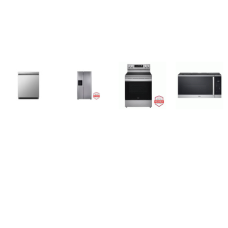 LG 4 STAINLESS PKG : SMOTHTOP RANGE ProBake Convection OVEN Air Fry, 1.8CF OTR MW, 50dB Dishwasher , SIDE BY SIDE FRDIGE WD