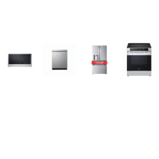 LG 4 STAINLESS : Smart Slide-In Induction Range Convection Oven Air Fry, 2.1CF OTR MW 400 CFM ExtendaVent, Smart 4-Door French Door Refrigerator 29 CF Dual Ice Maker Water Dispenser