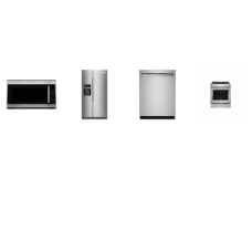 Kitchenaid 4 Stainless : Induction Slide-In Even-Heat True Convection Range Oven Air Fry, 2.0 CF OTR MW, 47 DBA Dishwasher, SBS Refrigerator Ice and Water Dispenser In-Door-Ice