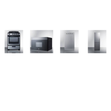 SUMMIT APT SIZE 4 STAINLESS STEEL PKG : 24" Wide Gas Range, 18" DISHWASHER, 24" OTR MW, 24" Wide Bottom Freezer Refrigerator (LEFT HINGE)