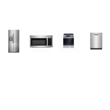 Frigidaire 4 STAINLESS : SLIDE IN ELECTRIC RANGE OVEN, OTR MW, 51 dBA 24" Stainless Tub Dishwasher, 36" Counter Depth Side by Side Refrigerator