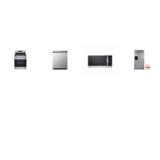  LG 4 STAINLESS : GAS RANGE OVEN, 1.8CF OTR MW, 50 dB DW, SIDE BY SIDE FRDIGE WD