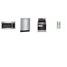 4 STAINLESS PKG : ELECTRIC RANGE CONVECTION OVEN AIR FRY, 1.8CF OTR MW, Dishwasher 52dBA Energy Star, 30"W 20CF Top Freezer Refrigerator
