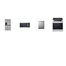 LG 4 STAINLESS : Induction Slide-in Range Convection Air Fry, 1.8CF OTR MW, 23 cu. ft. Side-by-Side Counter-Depth Refrigerator, 44DB DW