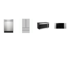 Sharp 4 STAINLESS STEEL APPLIANCE PKG : 30 in. Induction Cooktop, OTR MW, 45 dB Dishwasher, French 4-Door Counter-Depth Refrigerator