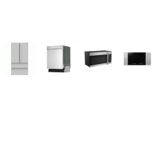 Sharp 4 STAINLESS STEEL APPLIANCE PKG : 30 in. Induction Cooktop, 1.7CF OTR MW, 49dB Dishwasher, French 4-Door Counter-Depth Refrigerator ICE MAKER