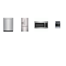 Frigidaire 4 STAINLESS : Induction Slide In Range Convection Bake Oven, 1.8CF OTR MW, 49dBA DW, Counter Depth French Door Refrigerator EXT WD