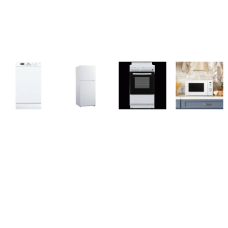 APT SIZE 4 WHITE : 10.1 cu. ft. Top Freezer Refrigerator, 20" SMOOTHTOP RANGE OVEN, MICROWAVE, 18" DISHWASHER